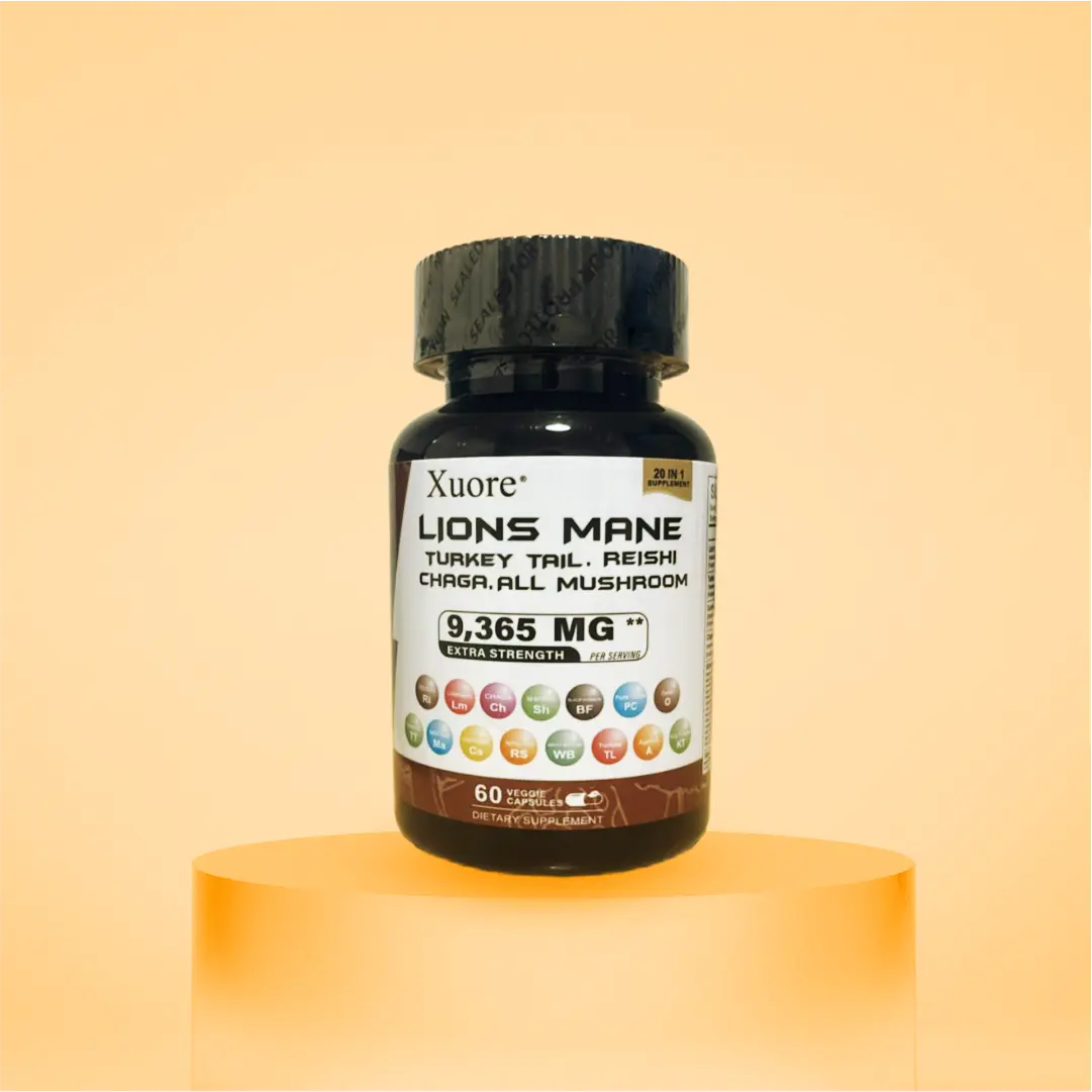 Lions Mane, Turkey Tail, Reishi, Cordyceps, Chaga, Ashwagandha, Ginger, Rhodiola Rosea & Panax Ginseng,All in One Supplement. Healthcare Natural Dietary Fitness