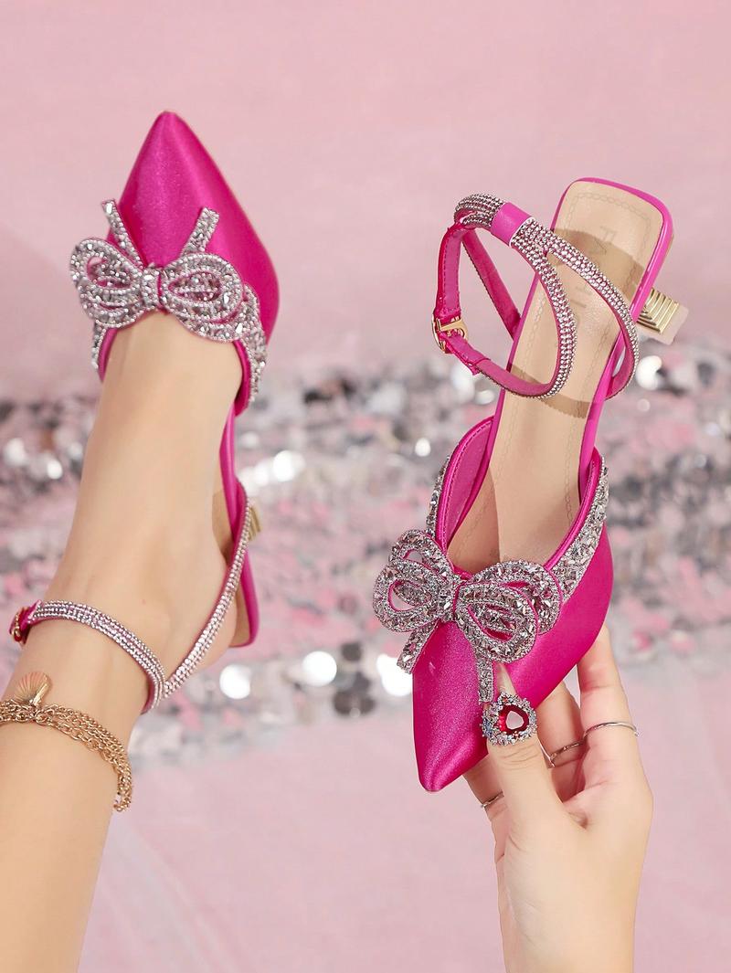Product Introduction of 2025 Women's Elegant High Heel Shoes With Bow Decoration With Dress Cheer Footwear Summer 19
