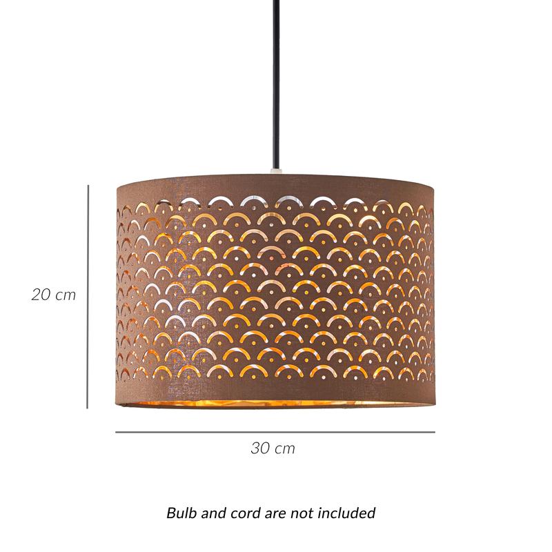 Brown & Gold Decorative Argyle Pattern Lamp Shade - For Desk, Floor and Ceiling 1