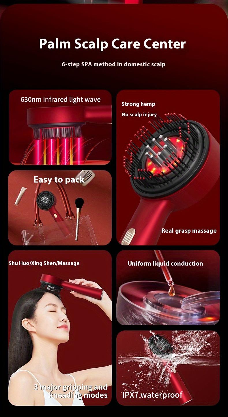 Product Introduction of Multi-function Massage Comb,Electric Hair Oil Comb and Scalp Massager in One, A Vibrating Head Massager for Scalp Cleaning, A Hair Scalp Massager with IPX7 Waterproof Function, Wireless and Portable,Scalp&Hair,Head Massage,  Home Relaxation 5