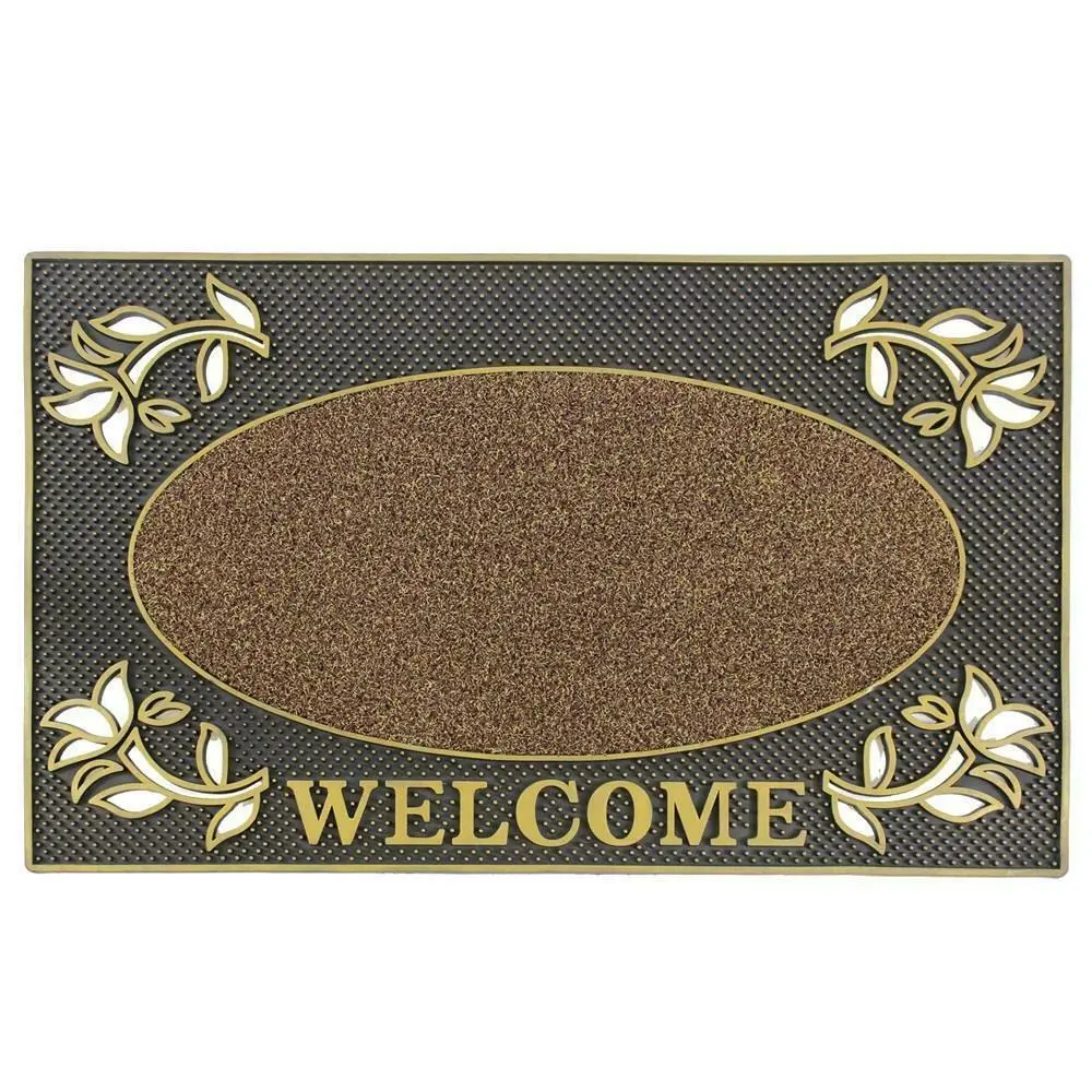 Gold Welcome Door Mat - 75 x 45cm for Home & Garden