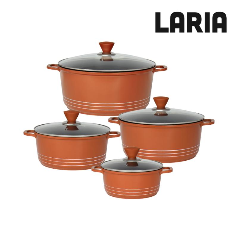4 Piece Premium Laria Non Stick Cooking Pot Set High Quality Any Hob Cookware 7