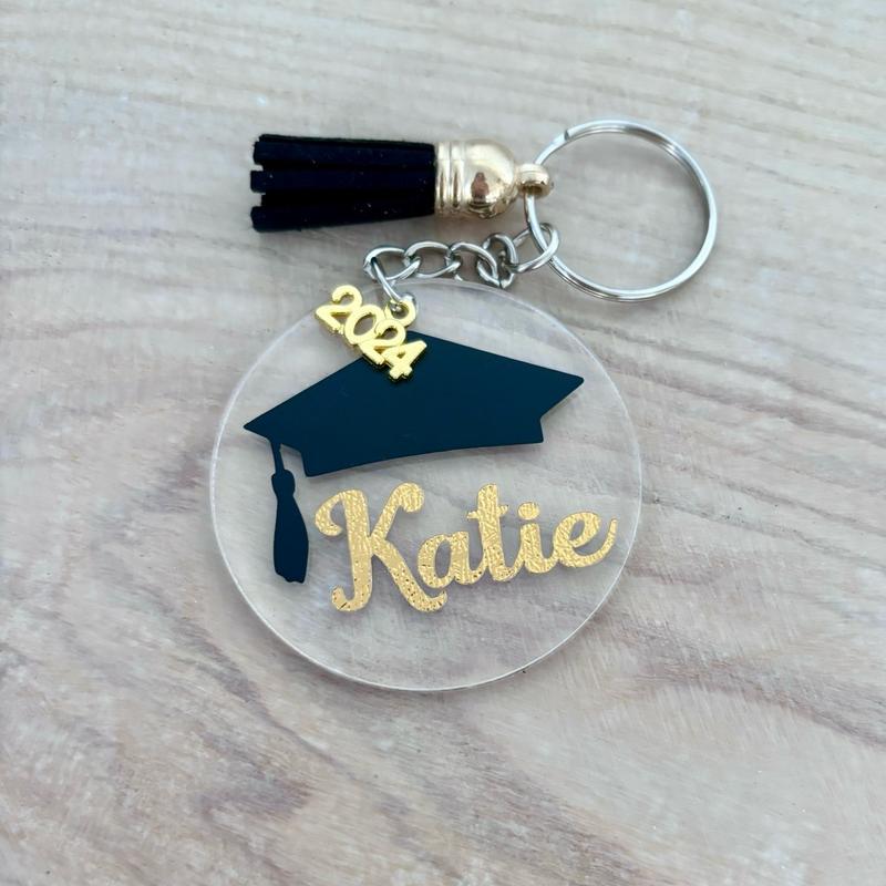 Graduation keyring, personalised graduation keyring with 2025 charm. 1