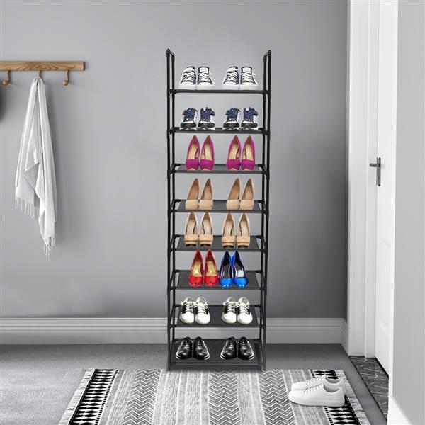 Shoe Rack 8 Tier Tall Shoe Racks Storage,16-20 Pairs Shoe Storage Metal Shoe Shelf, Stackable Shoe Stand Organizer for Narrow Space Closet Entryway Hallway Household Installation 3