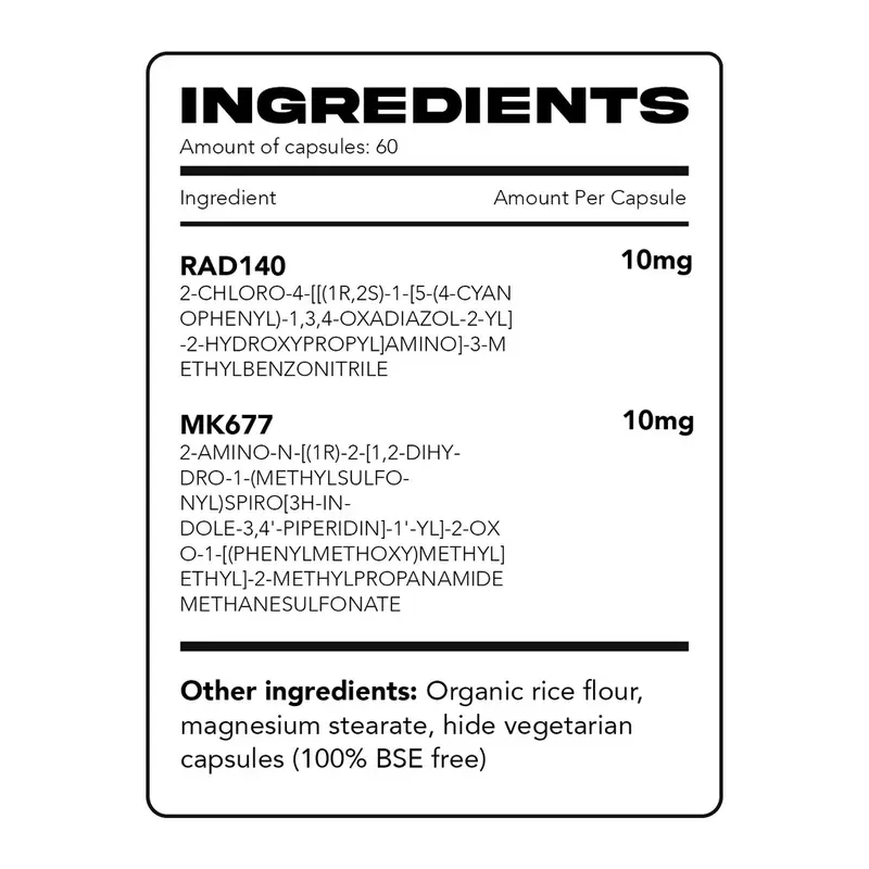 Wartorn Labz MK677 & RAD140 Research Supplement 60 Capsules 1