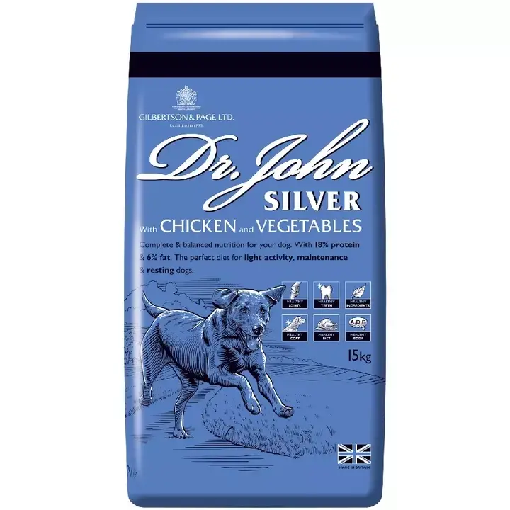 Dr. John's Silver Chicken Dog Food 15kg - High Protein & Low Fat, Made in UK