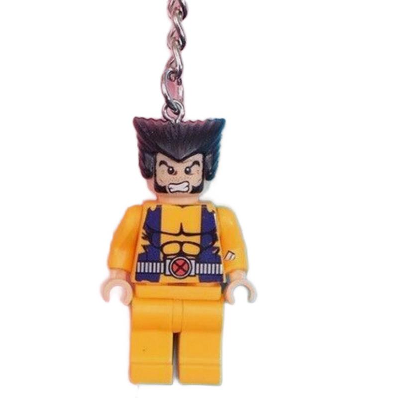 Mini Figures cartoon wolverine Spiderman  iron man captain Comic Character Keyring Car Keys Perfect Gift couple keychain 7