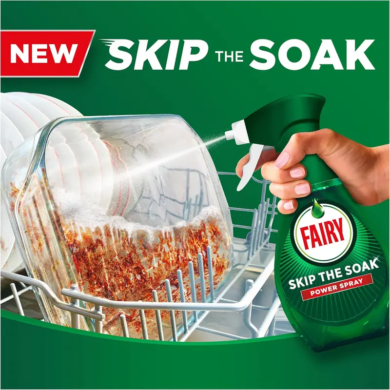 Fairy Skip the Soak Dish Power Spray + Refill Lemon 1300ml - Effective Grease Remover Spray for Kitchen, Fast & Effortless Clean - Household 4