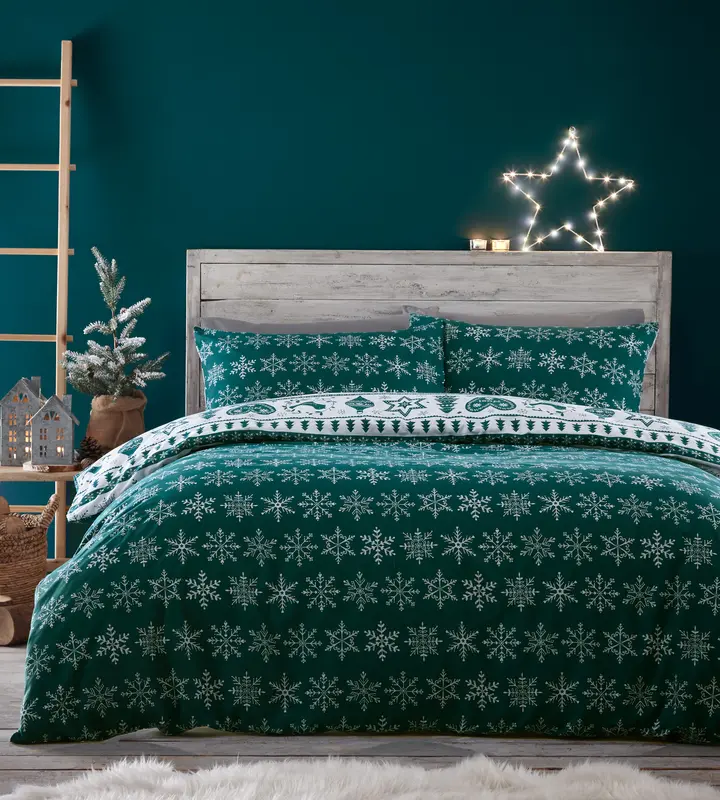 Noel Duvet Cover Set Christmas Bedding Festive Xmas Decor 4