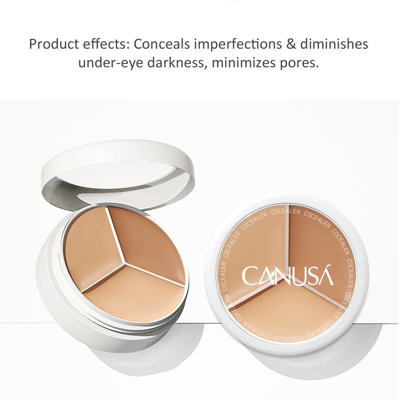 Canusa Concealer Full Coverage Tri-Color Foundation with Waterproof Formula - Flawless 5