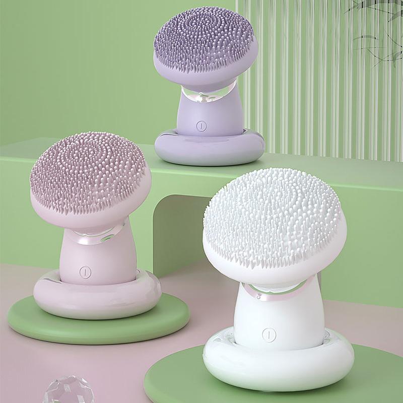 Easy to Use Handle Facial Cleanser Silicone Face Wash Beauty Brush Automatic Facial Cleanser Deep Cleaning Ladies Massage Facial Unisex Soothing Cleansing Comfort Adjustable Color Gentle Sensitive Waterproof face  massager 1