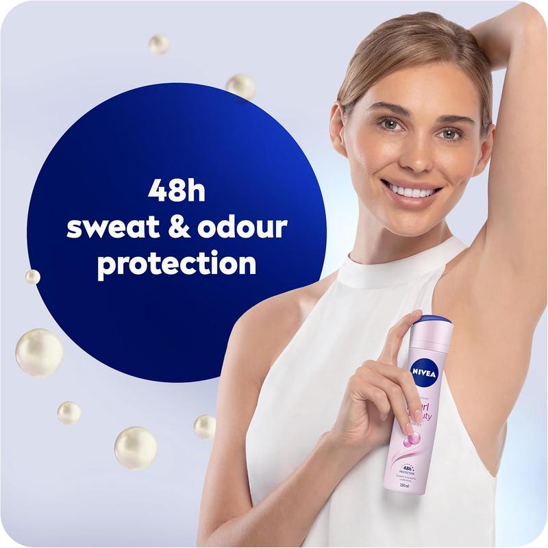 NIVEA Pearl & Beauty Anti-Perspirant Deodorant Spray (150ml), Women's Deodorant with 48H Sweat and Odour Protection, Anti-Perspirant Spray for Women with Pearl Extracts Body Care Aluminium 2