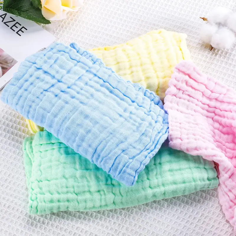 Muslin Cloths for Baby, 12x12 Inch Muslin Squares Soft Burp Cloths 6 Layers Cotton Newborn Hand Washcloths Baby Wash Cloths Reusable Baby Towels 8 Pack 1