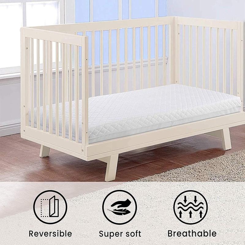 Product Introduction of Northern Luxe New Baby Travel Cot Bed Mattress Quilted Breathable - For Graco, Redkite And Mamas & Papas 95 x 65 x 5 cm Zip Removable White Cover Made UK Mattress 9