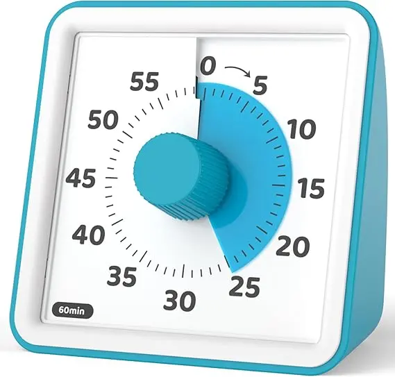Visual Timer for Kids, 60 Minute Visual Countdown Timer Clock for kids Pomodoro Timer for Classroom Teaching Cooking 8