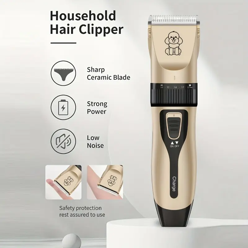 1pc Rechargeable Low-noise Electric Cordless Pet Clipper, Used For Grooming Dog And Cat Hair, Suitable For Various Sizes And Lengths Of Pet Hair, Pet Hair Trimmer, Professional Clippers For Cats, Dogs, And Human Hair, Christmas Gift 2