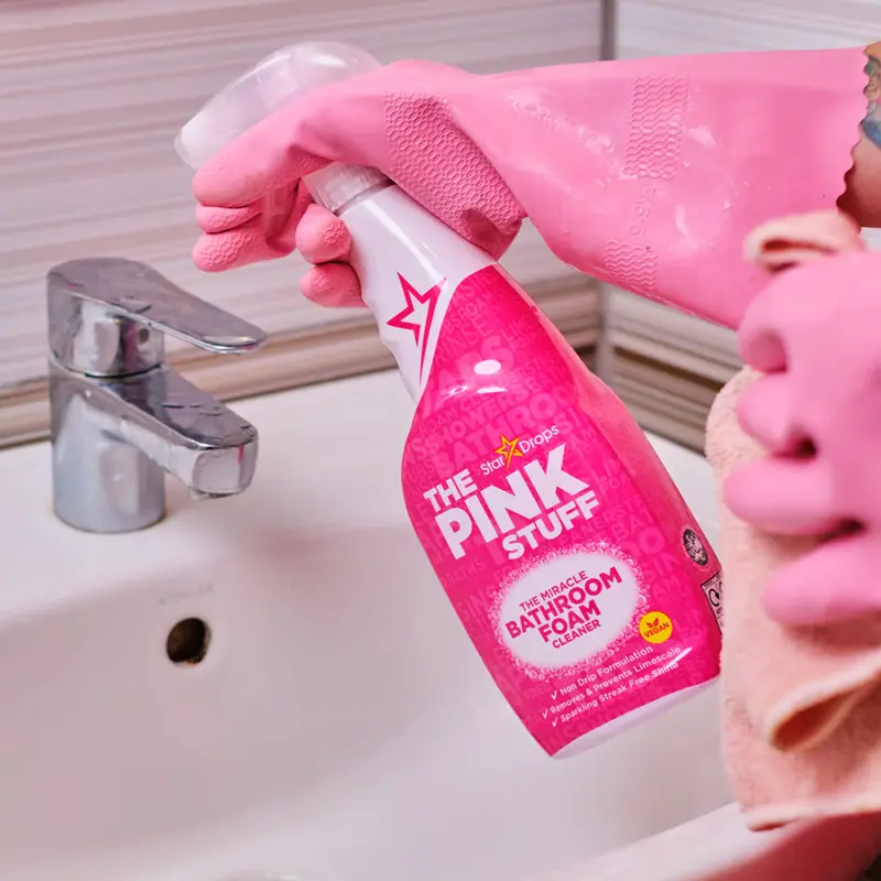 Pink Stuff 6-Item Cleaning Bundle Gift Set Carpet & Upholstery Cleaner 500ml Multi-Purpose Cleaner 850ml Miracle Wash-Up Spray 500ml All-Purpose Paste 850g Disinfectant 850ml Bathroom Cleaner 850ml Powerful Household Cleaning Essentials 7