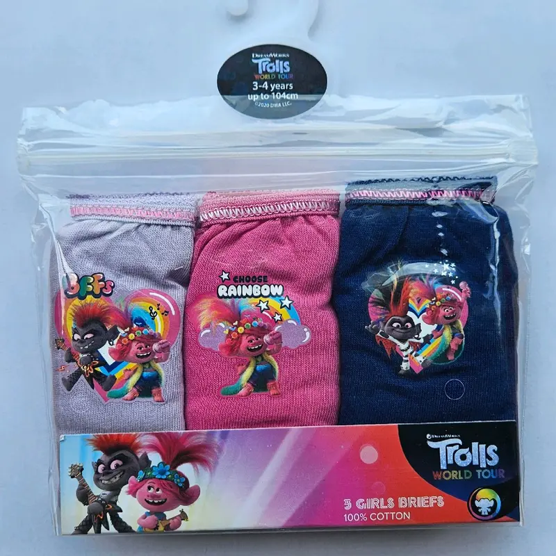 Girls underwear briefs 3 pack character pants 1