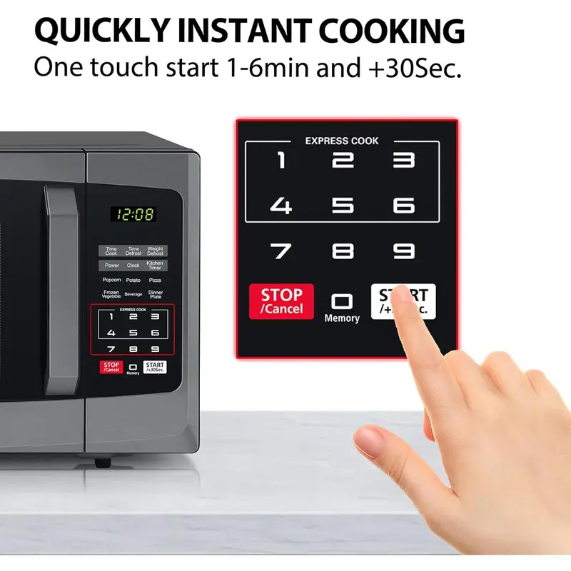 800w 23L Microwave Oven with Digital Display, Auto Defrost, One-touch Express Cook with 6 Pre-Programmed Auto Cook, and Easy Clean - Black - ML-EM23P(BS) 3