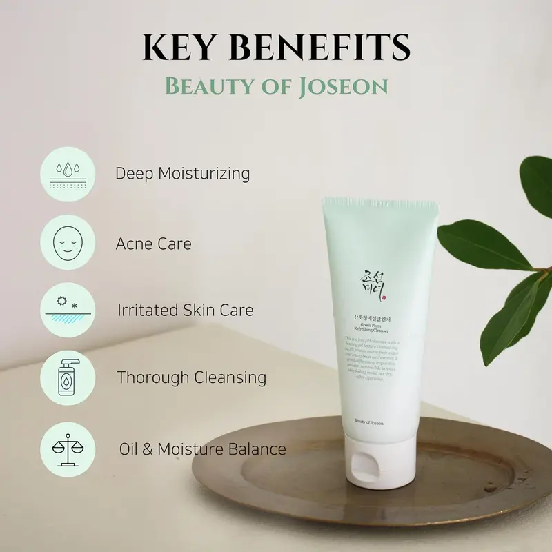 Beauty of Joseon Green Plum Cleanser |Refreshing , Skincare Hydrating for Deep Cleansing & Oil Control | Skin Repair, Purifying & Soothing Formula with Korean Herbal, Moisturizing Facial Gel Ingredients for a Fresh Glow Moisturize (100ml) Comfort Hydrate 2