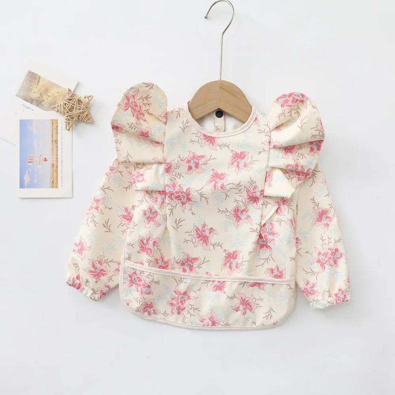 Long Sleeves Waterproof Adjustable Feeding Bibs 7