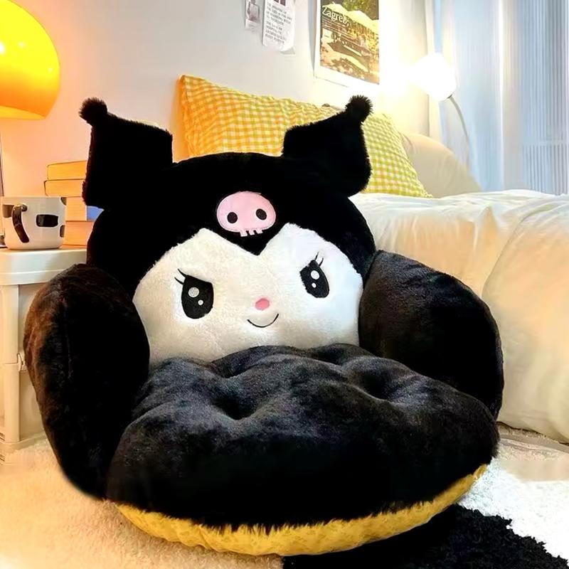 Aoger Big Size Cute Cinnamoroll Plush Half Surrounded Black Kuromi Cushion Backrest Dormitory Office Non- Slip Chair Cushion 3