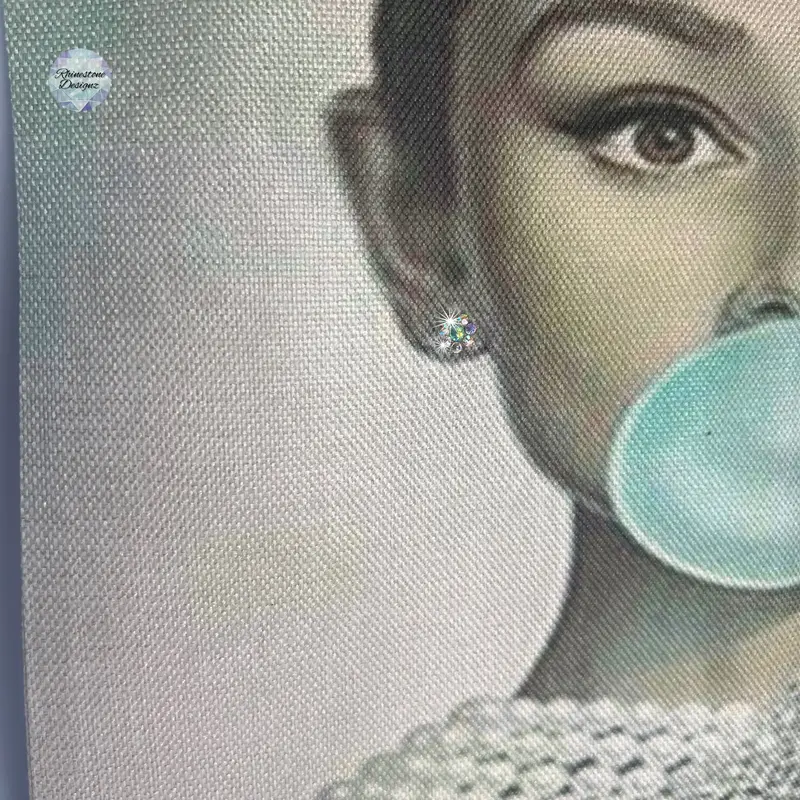 Rhinestone Hepburn pop art double sided tote bag 2