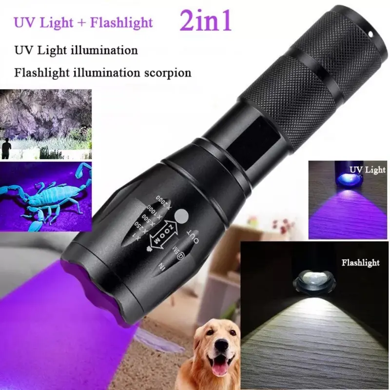 LED UV Torch Ultraviolet Flashlight Blacklight Pet Urine Stain Detector 395nm UK 2