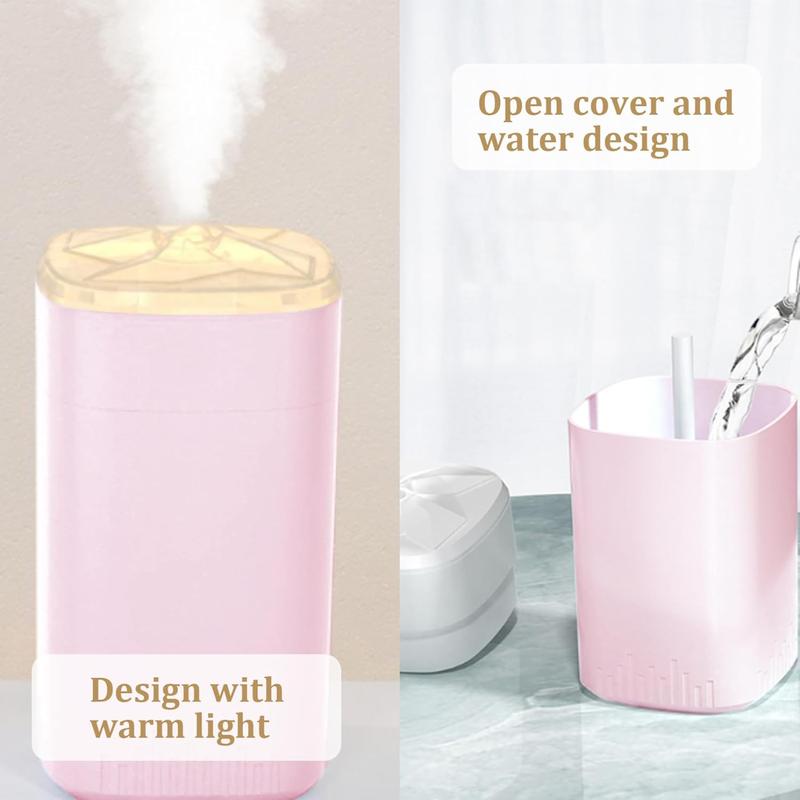 Mini 12oz Humidifier with Night Light & Essential Oil Diffuser - Quiet Cool Mist for Bedroom & Plants  USB Powered, Rosy & Top Fill 2