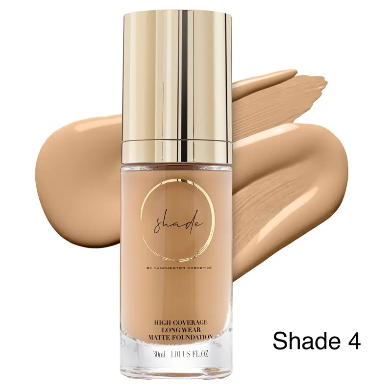 Number 4 Liquid foundation Matte High Coverage Long-lasting Cosmetic Flawless Lightweight Makeup 0