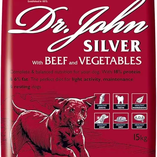 Dr Johns Silver 15kg Beef Dog Food - High Protein & Low Fat