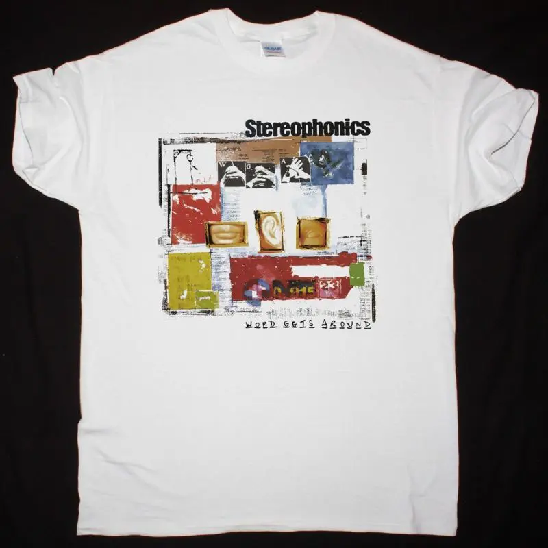 Stereophonics Word Gets Around New White T Shirt  Y2K Style Cute Casual Y2K Women's Cotton Tee with Sassy Design Top Womenswear