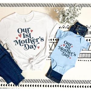 Our First Mothers Day Matching T-Shirt/Bodysuit- Sky Blue