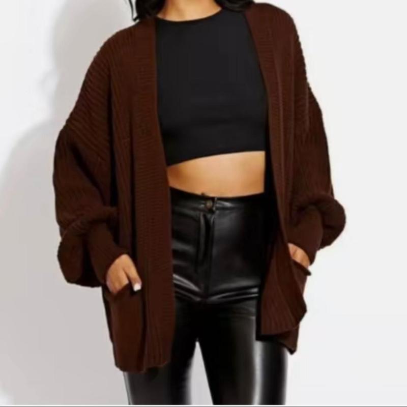 Zoey Fashion Women's Cropped Balloon Sleeve Cardigan - Knitted Womenswear Cardigan   Comfortable Knitwear 2