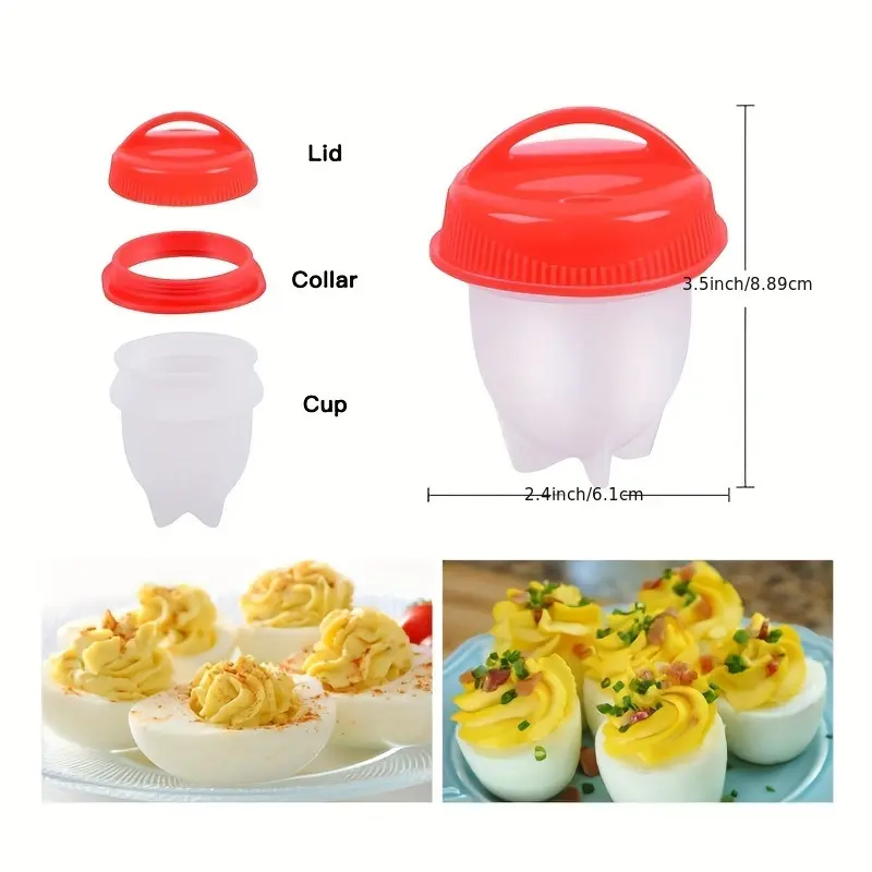 4/10pcs Cooking Egg Boiler Egg Steamer Non-Stick Silicone Egg Cup High Temperature Resistant Egg Steamer Kitchen Tools Utensils 3