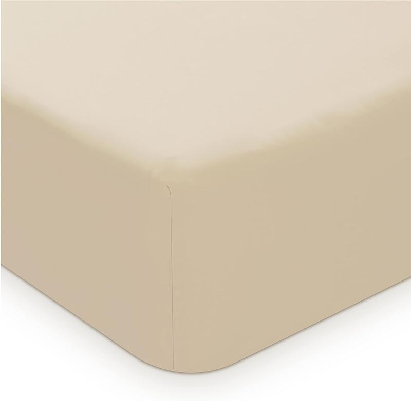 Bedding Fitted Sheet, Soft Quality Blended Cotton Plain Dyed Bed Linen 8
