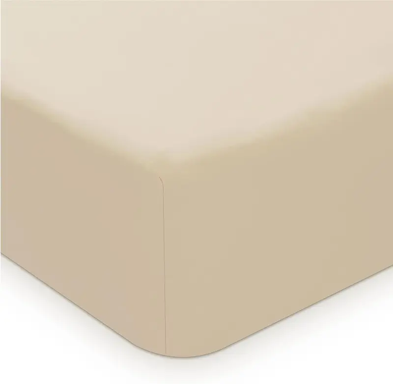 Bedding Fitted Sheet, Soft Quality Blended Cotton Plain Dyed Bed Linen 8