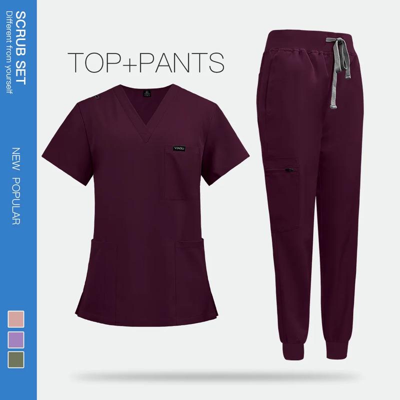 Product Introduction of Surgical Uniforms Woman Nursing Enfermeria Sets Top Pant Articles Medical Uniform Scrubs Clinical Beauty Salon hospital Suits 8