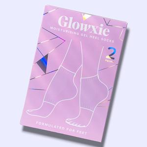 Glowxie Moisturising Gel Heel Socks - Repairs Cracked Heels - 2x Pairs - Gel Infused Lining Containing Essential Oils and Vitamins to Lock in Moisture, Supporting Deep Hydration. Open Toe, Breathable Design