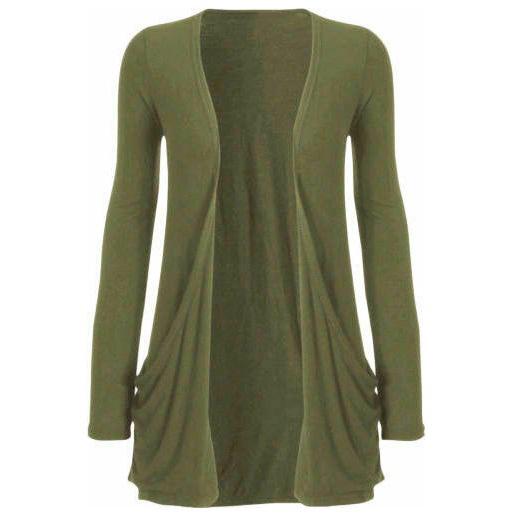 Product Introduction of Womens Girls Long Sleeve Ladies Boyfriend Cardigan TOP Open Pocket UK Plus 8-26 5