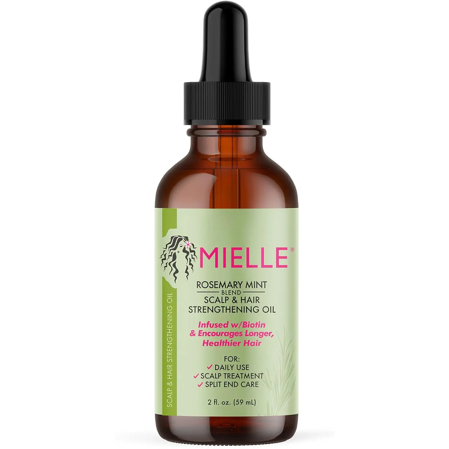 Mielle Organics Rosemary Mint Scalp & Hair Strengthening Oil for All Hair Types, 2 Ounce Comfort Haircare Scent