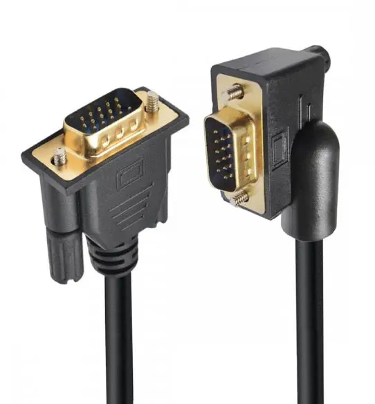 VGA 15Pin Male to VGA Female Monitor Extension Cable 1080P - Right Angle