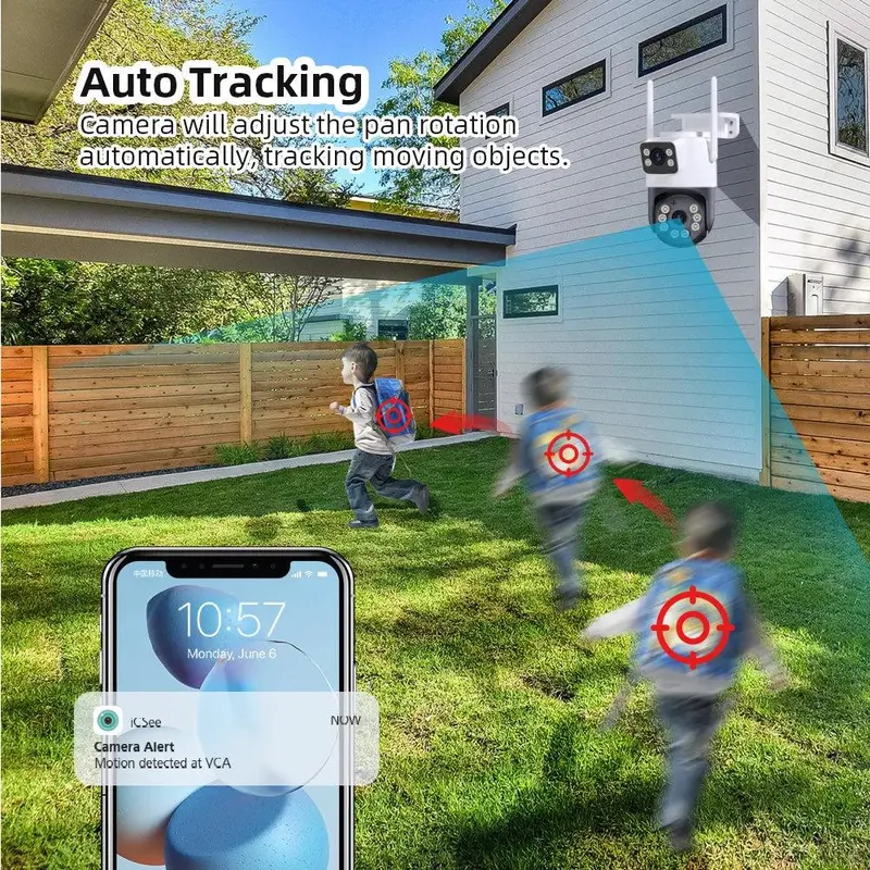 Wifi Surveillance Camera 4K 8MP Dual Lens Wireless Outdoor Security PTZ IP Cameras 6