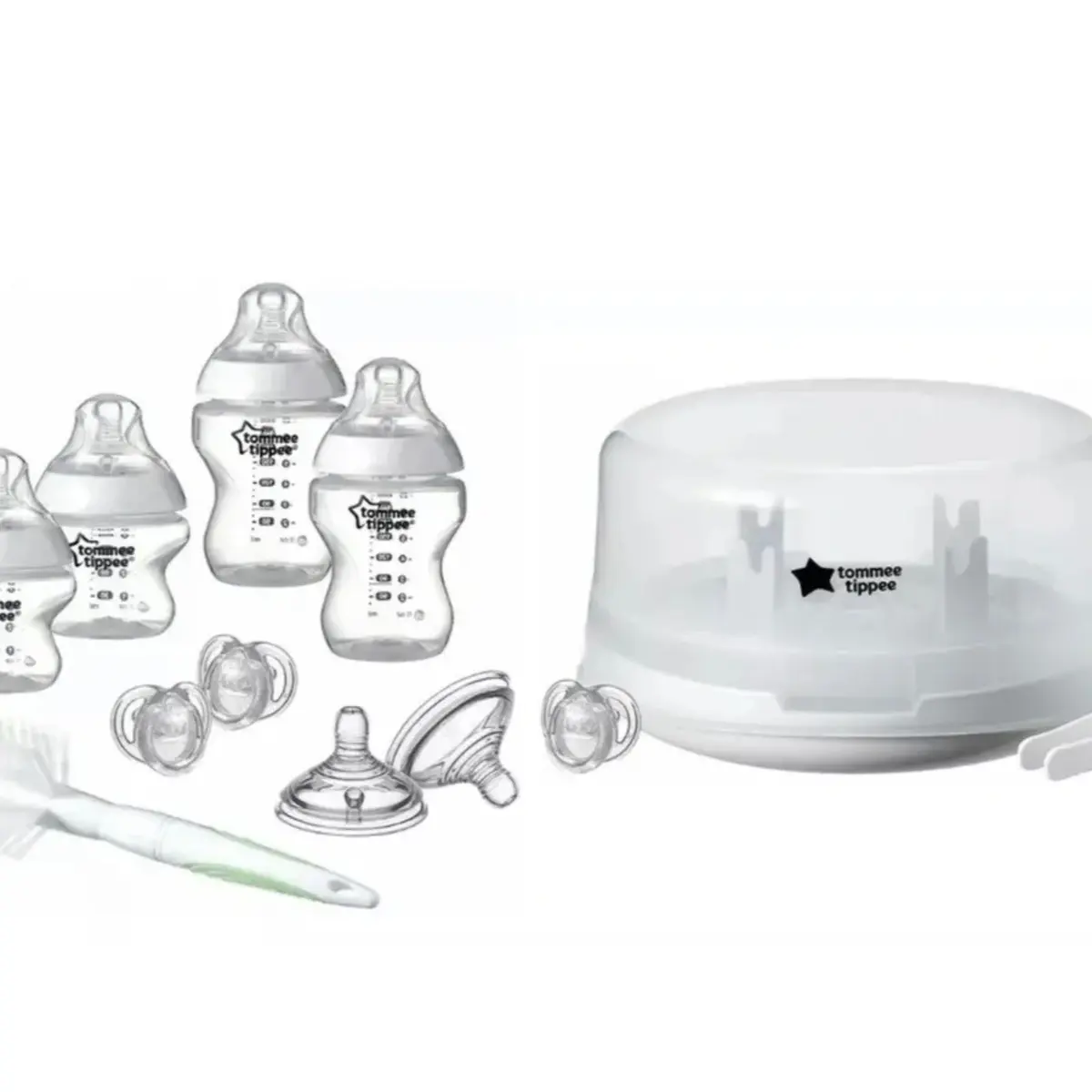 Tommee tippee microwave sterilises and bottle set