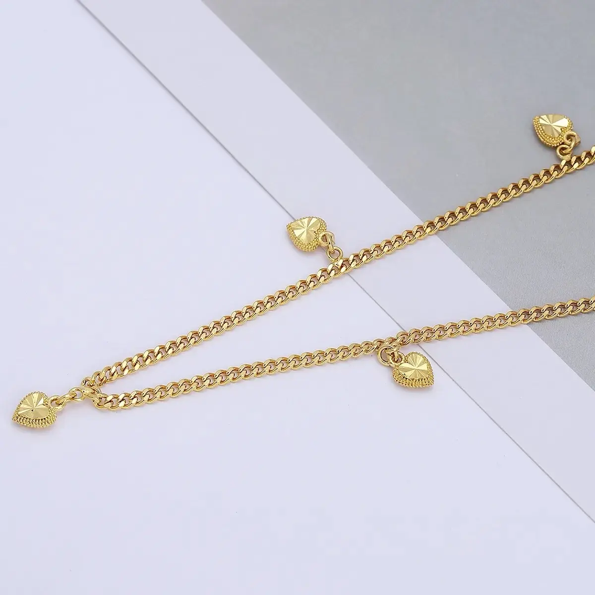 Gold Plated Over Brass Anklet - Size 28cm