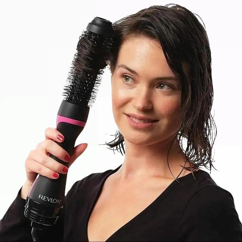 Revlon Round Brush Dryer and Hair Styler with 820W Airflow Dryer Motor and Ceramic-Coated Barrel - One Step Root Booster - For Volume, Flips, Waves and Soft Curls - Ionic Technology for Reduced Frizz and Static 5