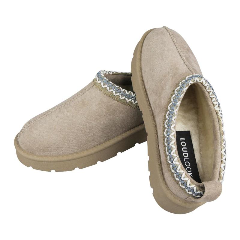 CA-22 Ladies In Out Door Slip On Warm Faux Fur Lined Slippers Boots 7