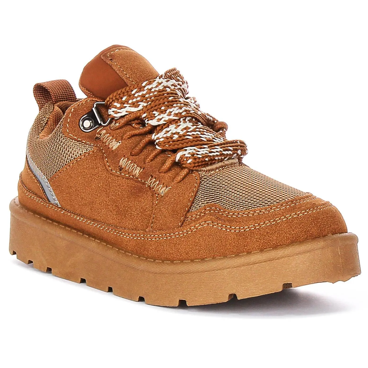 Womens Ladies Chunky Designer Inspired 90s Trainers in Chestnut
