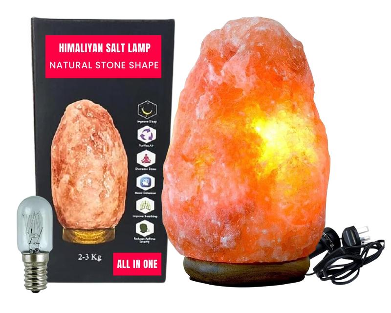 Himalayan Crystal Rock Salt Lamp, 1-2 KG 2-3 KG 3-5 KG Salt Lamps Healing, XMAS Gifts 1