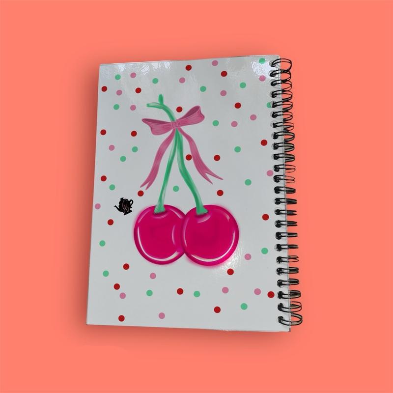 Georgia Notebook (Cherry Drop) In Sizes A4/A5, Hardback/Fully Laminated 1